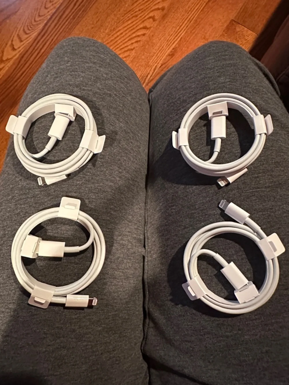 Apple Lot of 4 White Lightning to USB- C Charging Cables